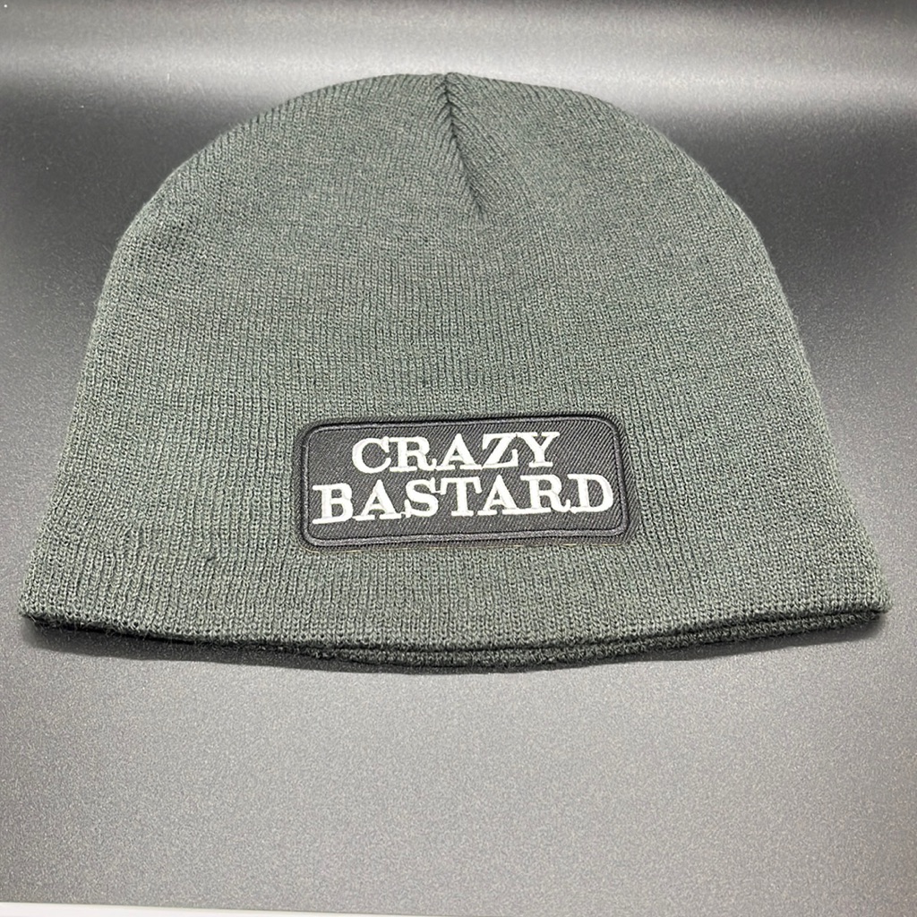 Gray Crazy Bastard Patch Beanie